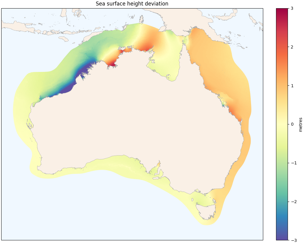 Sea surface height deviation